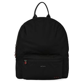 Kiton Logo Nylon Leather Black Backpack Black