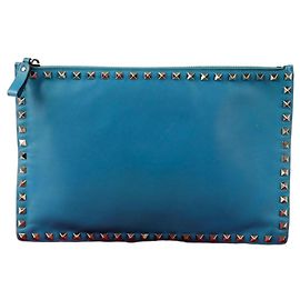 Valentino Clutch Rockstud Azul