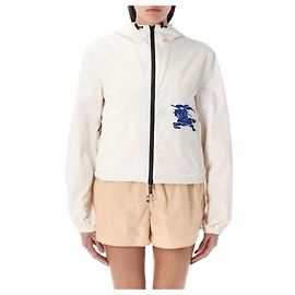 Burberry Printed Hooded Drawstring Jacket Orange