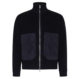 Moncler Cotton Cashmere Zip-Up Cardigan Black
