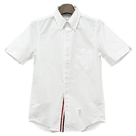 Thom Browne Klassisches Kurzarmhemd Weiß Weiß