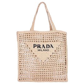 Prada Crochet Tote Bag Orange