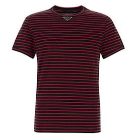 Prada Camiseta Triangular de Algodón Roja