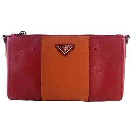 Prada Borsa a tracolla Saffiano bicolore Rosso