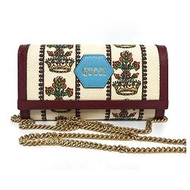 Gucci Carteira cruzada em corrente com coroa floral centenária Multicor