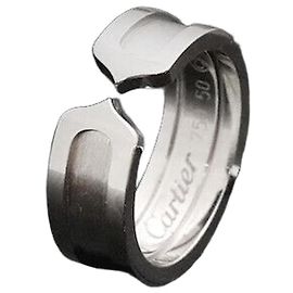 Cartier Double Ring White Gold Size White