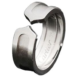 Cartier Double Ring White Gold Size White