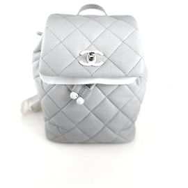 Chanel CC Flap Gradient Kettenrucksack Silber