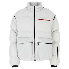 Prada Light Nylon Convertible Down Jacket Silvery