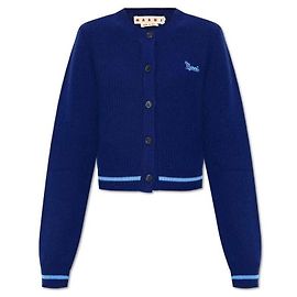 Marni Kurzer Wollstrickcardigan Blau