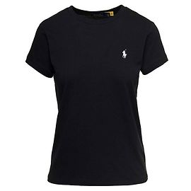 Ralph Lauren Kurzarm-T-Shirt mit gesticktem Pony-Logo Schwarz