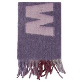 Marni Cachecol de lã de mohair com logo maxi Roxo