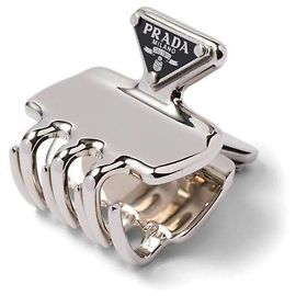 Prada Clip per capelli in metallo Argento