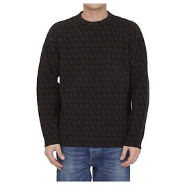 Valentino Wollpullover mit Rundhalsausschnitt MYW Schwarz