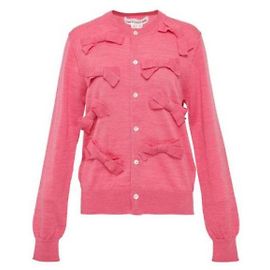 Comme Des Garcons Cardigan aus Wolljersey mit Banddekoration NP Rot