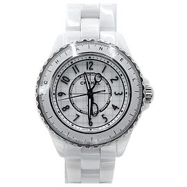 Chanel Relógio de aço quartz cerâmico branco para mulheres Branco