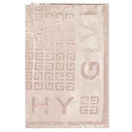 Givenchy Stola in seta jacquard lucida con monogramma per donne Bianco