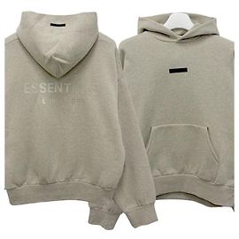 Fear of God Essential Logo Classic Fit Fleece Hoodie - Heather Stone Mehrfarben