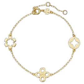 Tory Burch Bracciale Quadrifoglio Bracciale Catena Kira D'oro
