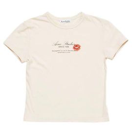 Acne Camiseta com Logo Marrom
