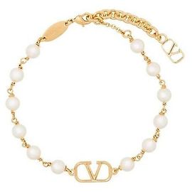 Valentino Pulseira de Logo Embelizada com Contas UXM Laranja