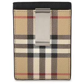 Burberry Tarjetero con clip para billetes Castaño