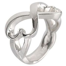 Tiffany & Co Doppeltes Liebesherz Silberring Silber