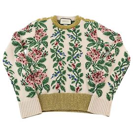 Gucci Blumen-Glitzerstrick Mehrfarben