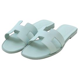 Hermès Oran Slipper Vertembru White