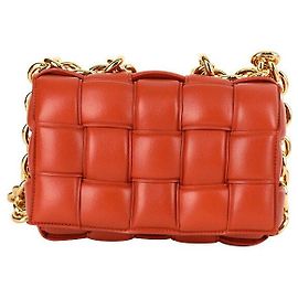 Bottega Veneta Bolsa de ombro com corrente acolchoada Vermelho