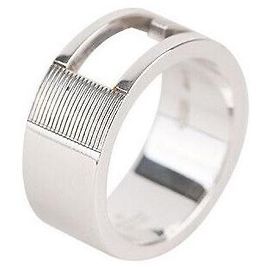 Gucci Logo Silver Ring Size Silvery