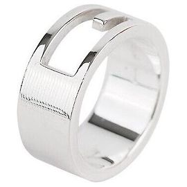 Gucci Logo Silver Ring Size Silvery