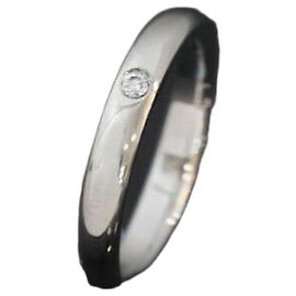 Tiffany & Co Elsa Peretti Band Ring Platinum Diamond Size Black