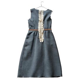 Vestido Dolce & Gabbana de lã e seda cinza Cinza Creme Castanho claro