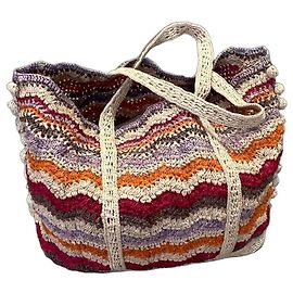 Bolsa tote Vanessa Bruno de ráfia e couro Multicor