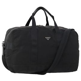 Borsa Boston PRADA Nylon 2way Nera Argento Auth 172154 Nero Argento