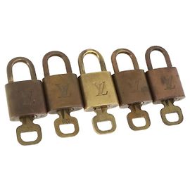 LOUIS VUITTON Ensemble de 5 Cadenas en métal Doré LV Auth 167101 Doré