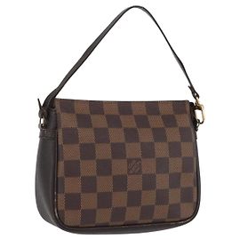 LOUIS VUITTON Pochette per Trucco Damier Ebene N51982 LV Auth ARZ134 Damier ebene