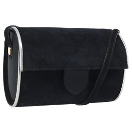 Borsa a Spalla Salvatore Ferragamo in Camoscio Nero Argento Oro Auth 174603 Nero Argento D'oro