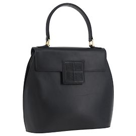 Borsa a mano GIVENCHY in pelle nera e oro Auth BSZ396 Nero D'oro