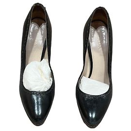 Prada Black Leather Platform Heels Size 38 Black