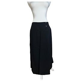 Vintage Dior Wollrock lang schwarz L Schwarz