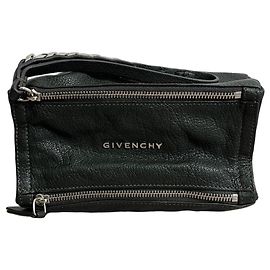 Givenchy Dark Green Leather Clutch Bag Dark green