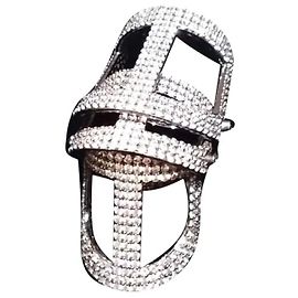 APM Monaco Hinged Ring Silver and Zirconium Size 51 Silver hardware