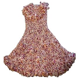 Vestido Dior de seda runway Multicor