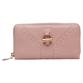 Yves Saint Laurent Carteira longa de couro Muse da Saint Laurent Rosa