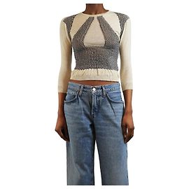Miu Miu Neutrales Lurex-Stricktop - Größe UK 8 Andere