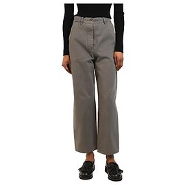 Miu Miu Calças de cintura alta cinzas - tamanho UK 4 Cinza