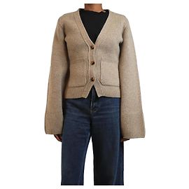 Khaite Taupe Kaschmir Strickjacke mit Knöpfen - Größe XXS Andere