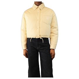 Miu Miu Cremfarbene cropped Shacket - Größe UK 8 Roh